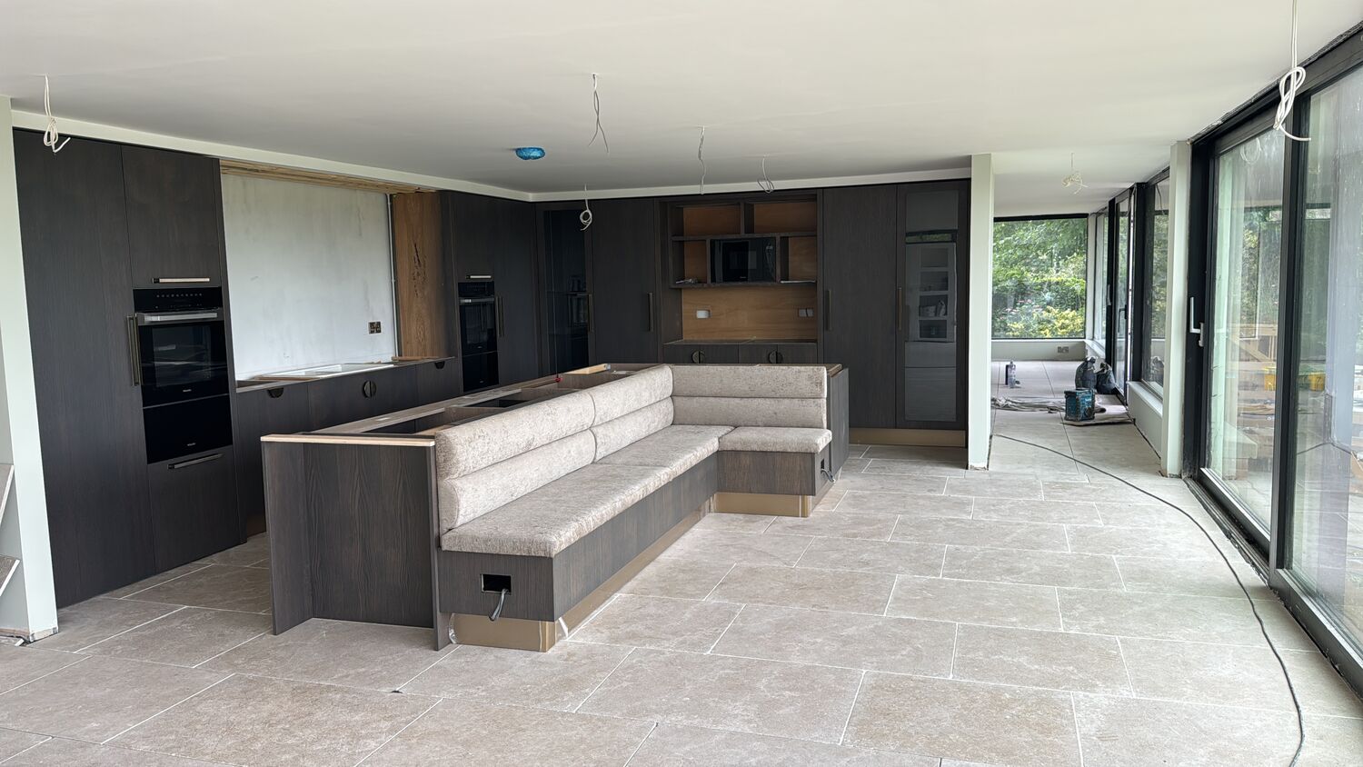 Finished kitchen and living space